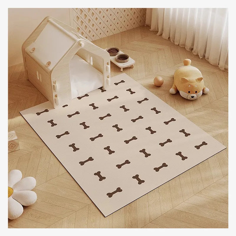 Cute Cartoon Waterproof Pet Floor Mat – PVC Anti-Scratch Dog & Cat Rug