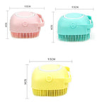 Pet Shampoo Brush 80ml | Silicone Dog & Cat Bath Massage Scrubber 2-in-1 Grooming Tool