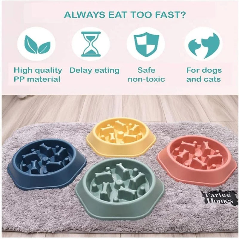 Slow Feeder Dog Bowl – Anti-Slip Puzzle Bowl for Small, Medium & Large Dogs