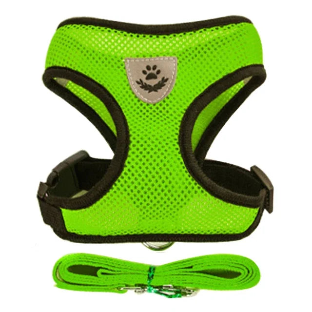 Adjustable Cat and Dog Harness Vest with Leash | Breathable Reflective Mesh Walking Harness for Small Medium Pets