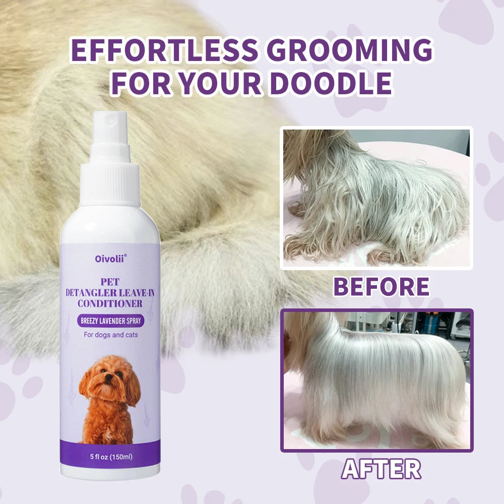 Pet Softness Solution Spray with Lavender Essence – Coat Conditioning & Shine Spray for Dogs and Cats