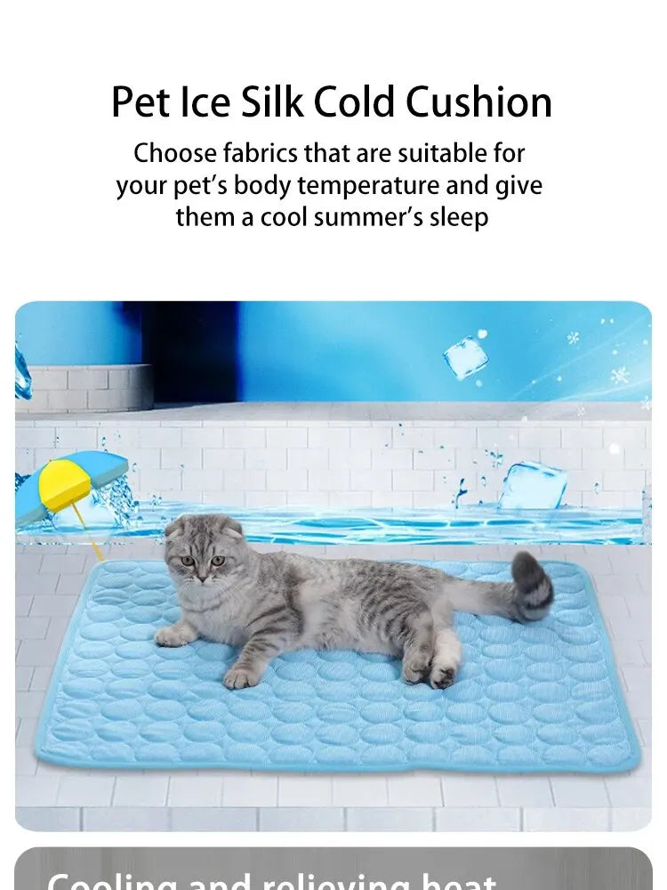 Summer Cooling Pet Ice Mat for Dogs and Cats | Breathable Sofa Bed Cooling Sleeping Pad