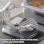Cat Litter Box Step and Litter Catcher Ramp – Anti-Tracking Non-Slip Litter Mat with Filter Function for Easy Cleaning