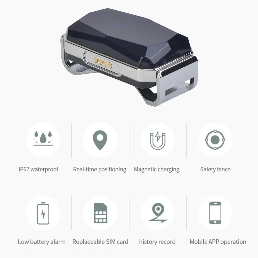 Smart GPS Pet Tracker Collar for Dogs and Cats – Waterproof Real-Time Location Device