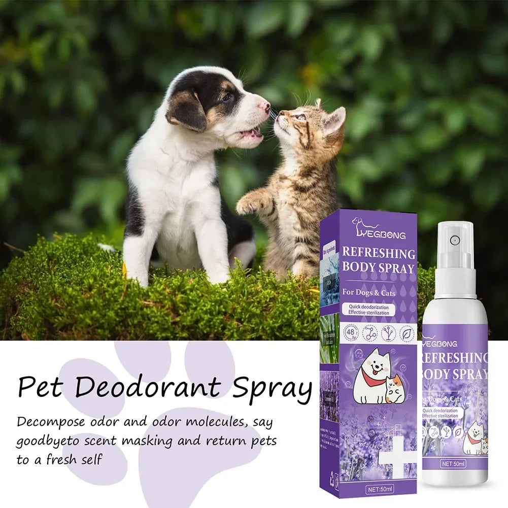 Lavender Pet Deodorizer Spray for Dogs and Cats – Long Lasting Odor Remover & Fresh Scent Perfume Spray 50ml