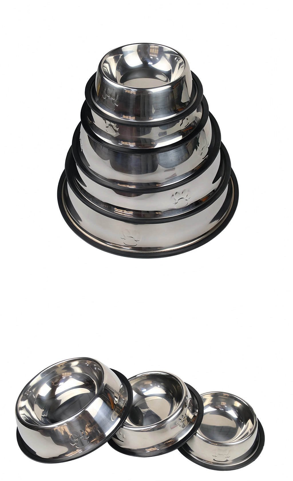 Stainless Steel Pet Bowl – Durable & Easy to Clean (6 Sizes)