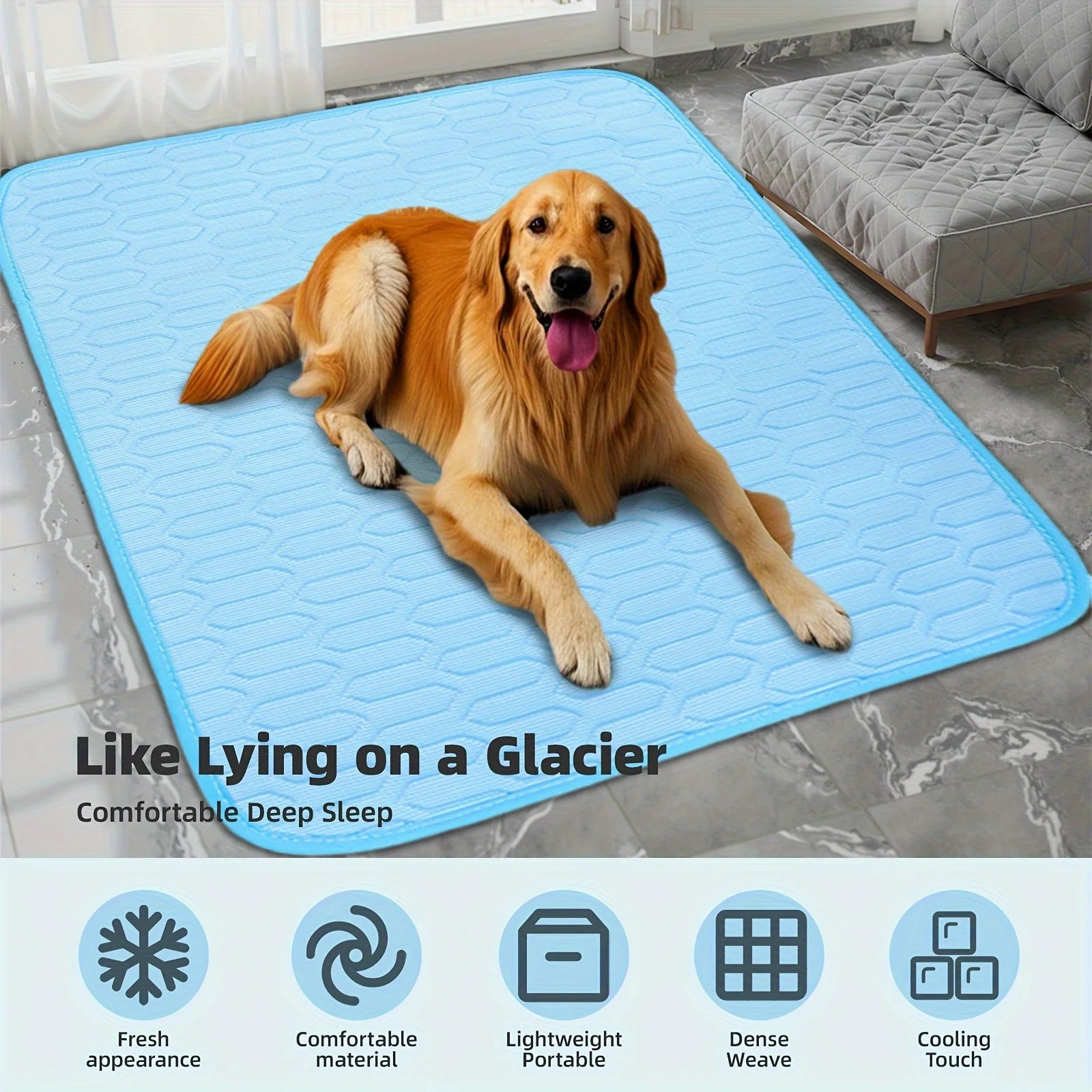 2025 Upgraded Ice-Cool Summer Pet Cooling Mat and Bed Sweat-Absorbent Fabric Available in 4 Sizes for Small Medium and Large Pet