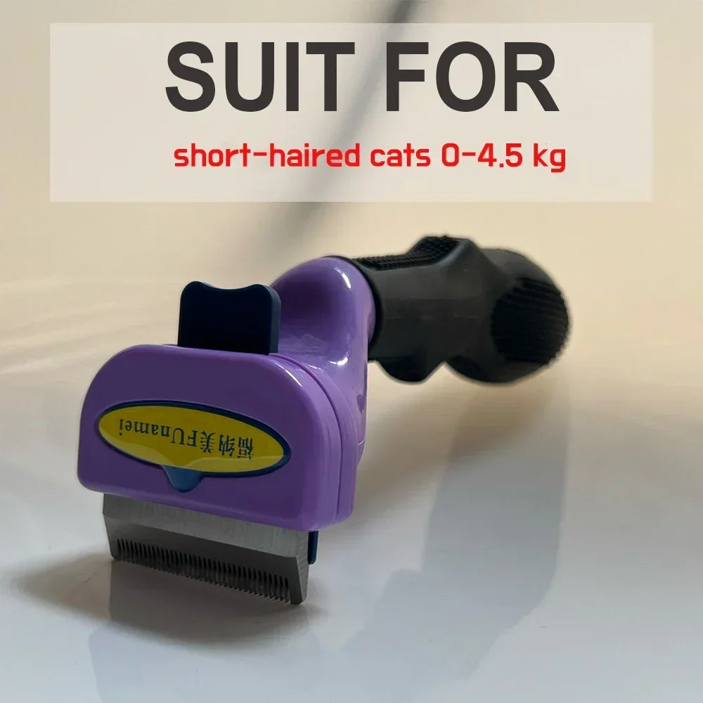 Dog & Cat Deshedding Grooming Brush | Undercoat Hair Remover Comb for Long & Short Hair
