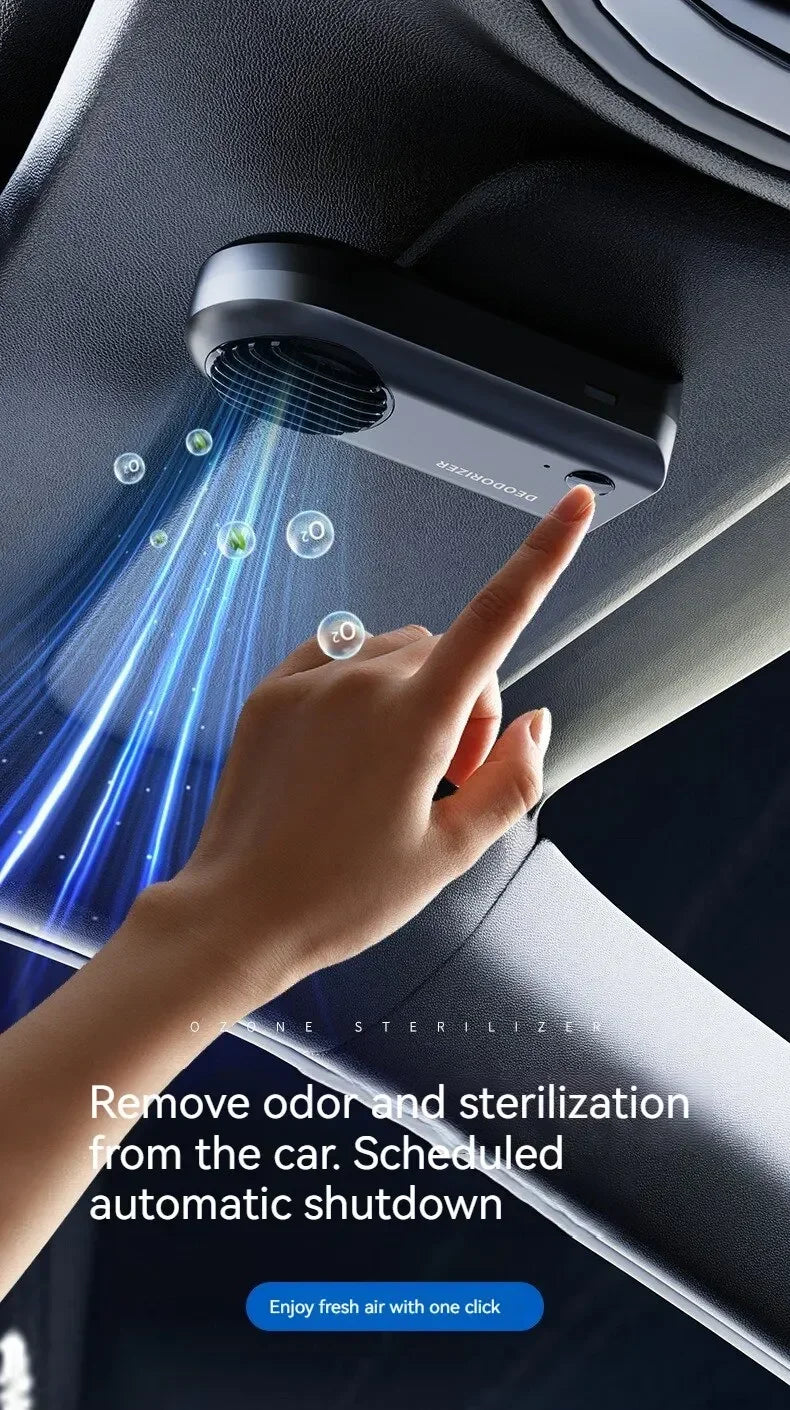 Electronic Ozone Air Purifier & Odor Eliminator – Car, Home & Refrigerator Deodorizer Intelligent Portable Fresh Air Cleaner
