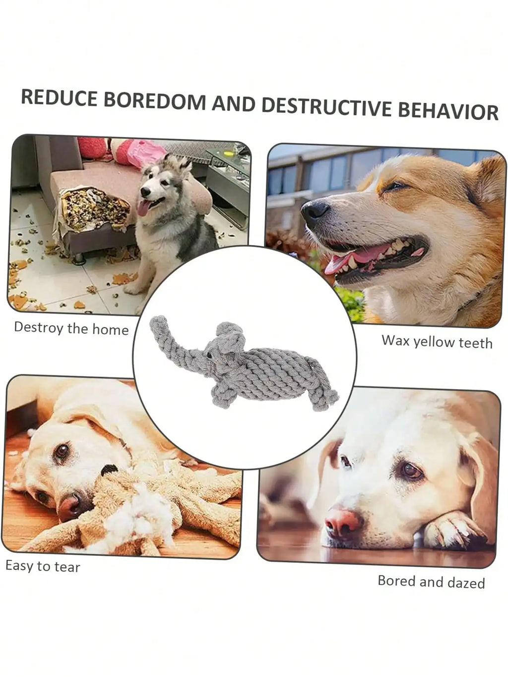Hand-Woven Cotton Rope Knot Dog Toy – Bite Resistant Teeth Cleaning Chew Toy for Small and Medium Dogs
