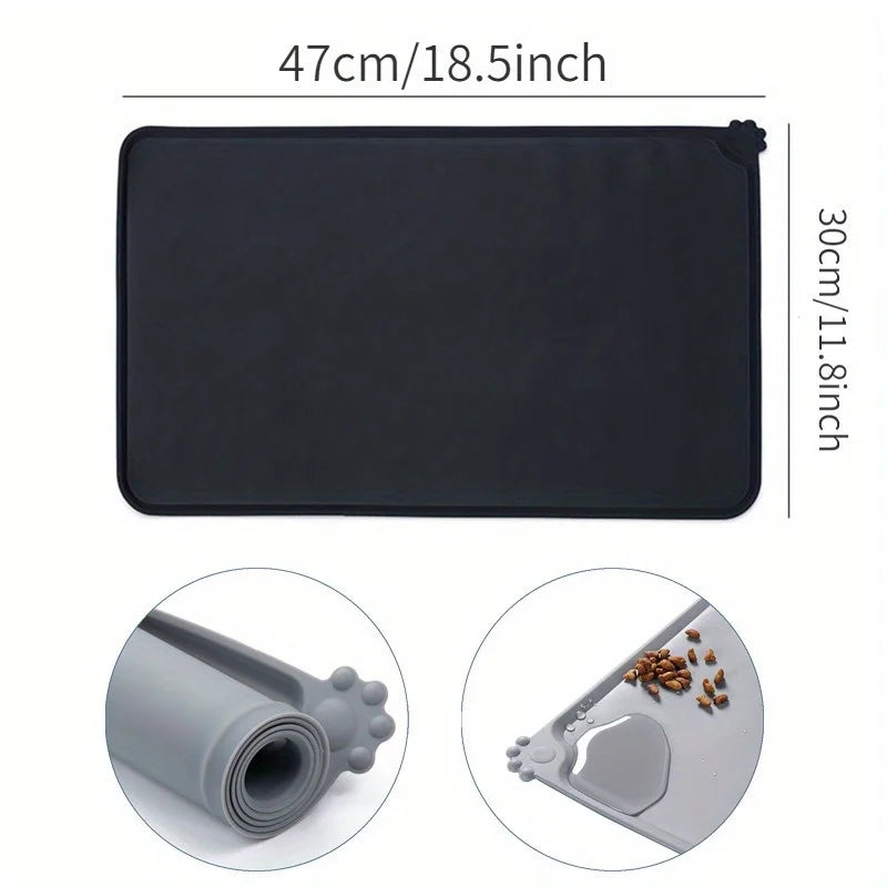 Silicone Pet Feeding Mat – Waterproof Non-Slip Dog & Cat Food Bowl Placemat