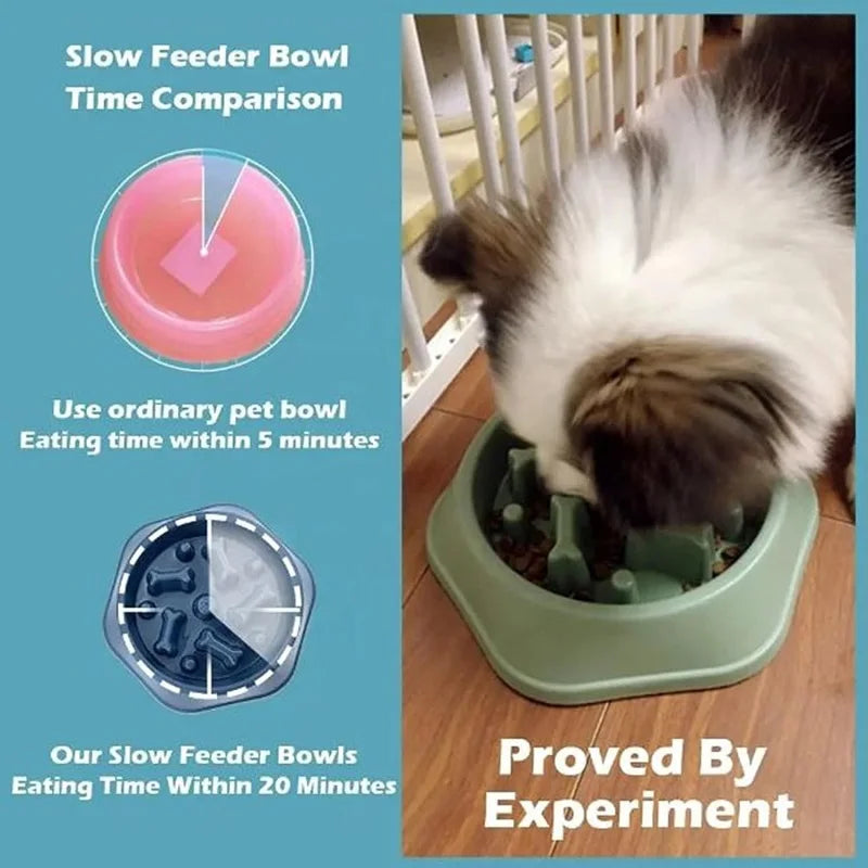 Slow Feeder Dog Bowl – Anti-Slip Puzzle Bowl for Small, Medium & Large Dogs