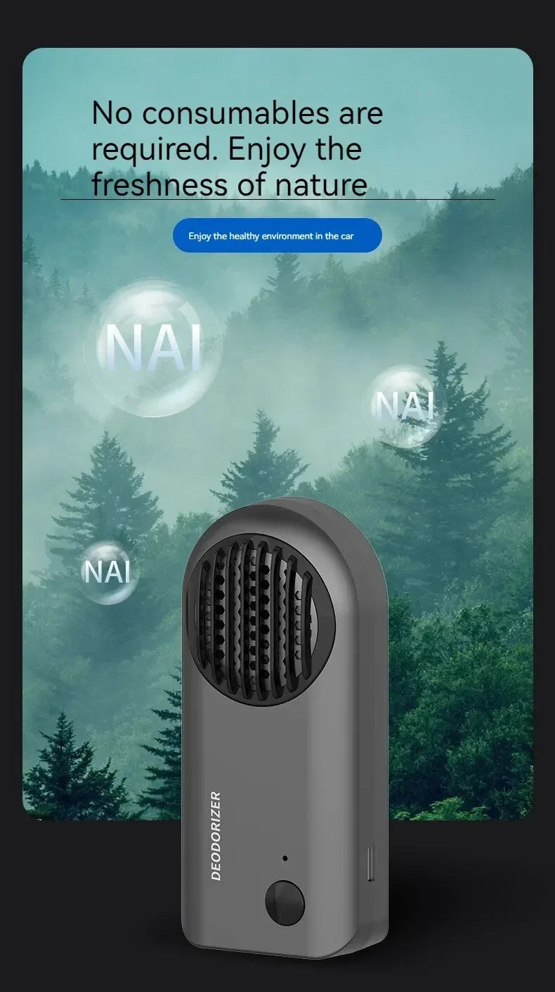 Electronic Ozone Air Purifier & Odor Eliminator – Car, Home & Refrigerator Deodorizer Intelligent Portable Fresh Air Cleaner