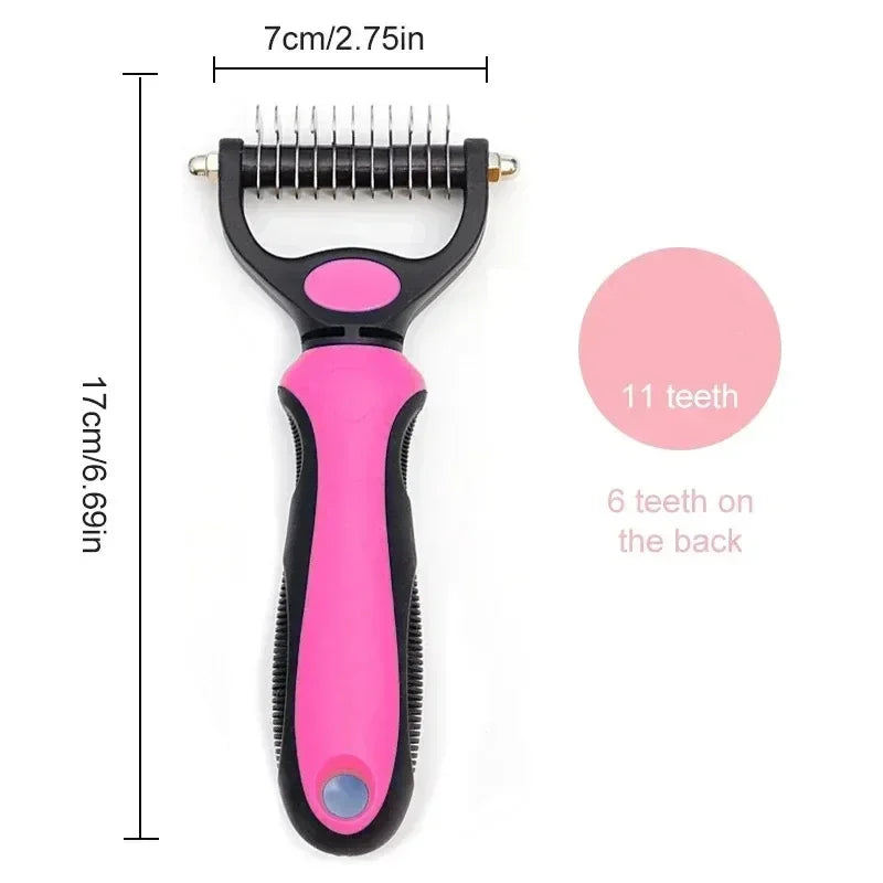 All-in-One Pet Deshedding Brush | Dog & Cat Grooming Tool for Hair Removal & Dematting