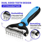 All-in-One Pet Deshedding Brush | Dog & Cat Grooming Tool for Hair Removal & Dematting