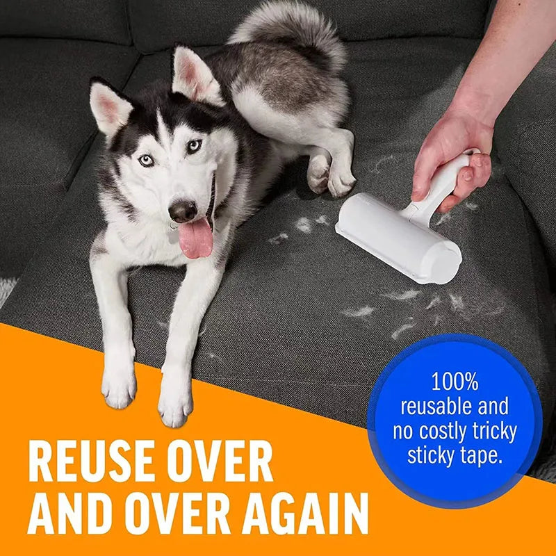 Self-Cleaning Pet Hair Remover Roller – Reusable Dog & Cat Fur Lint Brush