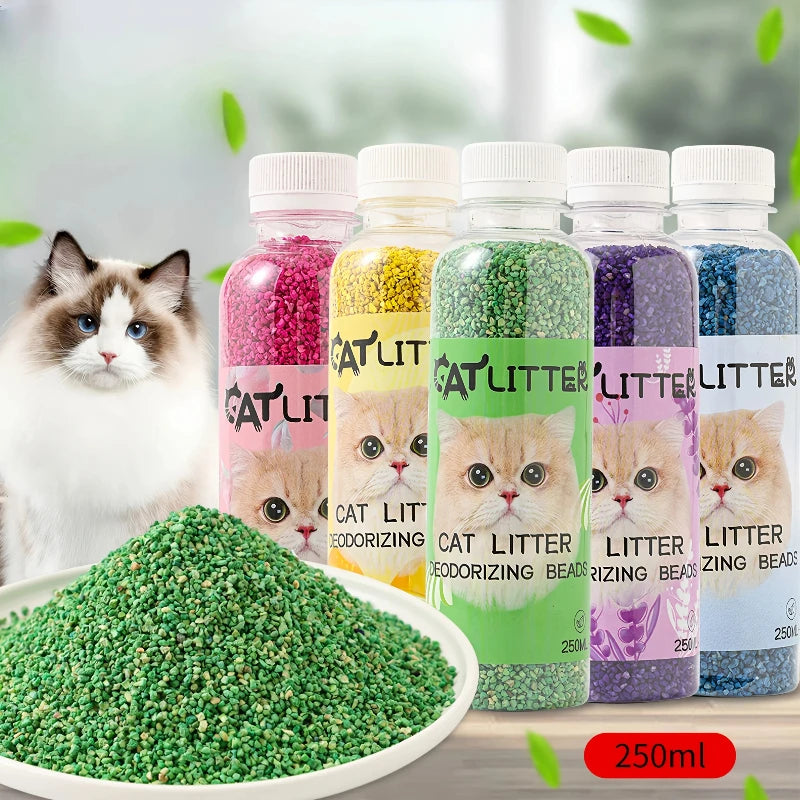 Cat Litter Deodorizing Beads 250ml – Litter Box Odor Eliminator & Pet Odor Neutralizing Freshener