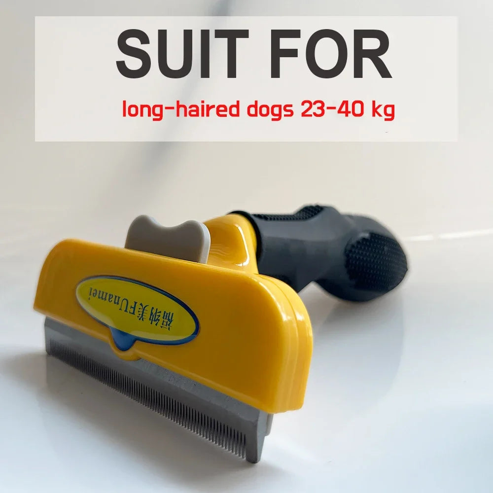 Dog & Cat Deshedding Grooming Brush | Undercoat Hair Remover Comb for Long & Short Hair