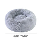 Warm Faux Fur Calming Donut Pet Bed for Cats & Small Dogs – Washable Plush Sleeping Cushion