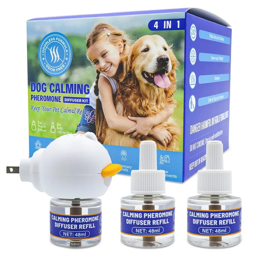 4-in-1 Pet Pheromone Diffuser for Cats andDogs | Electric Stress Relief & Calming Odorless Diffusion Set