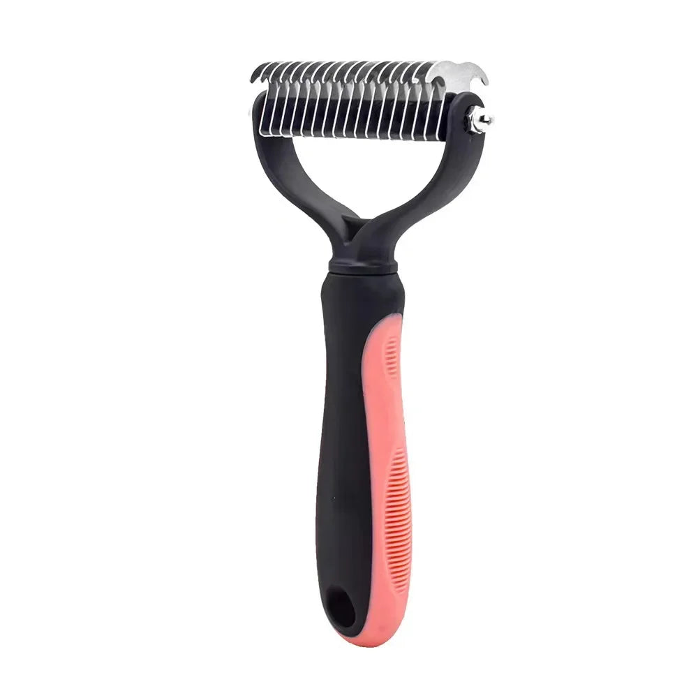 Professional Pet Deshedding Brush | Stainless Steel Dog & Cat Hair Remover Comb