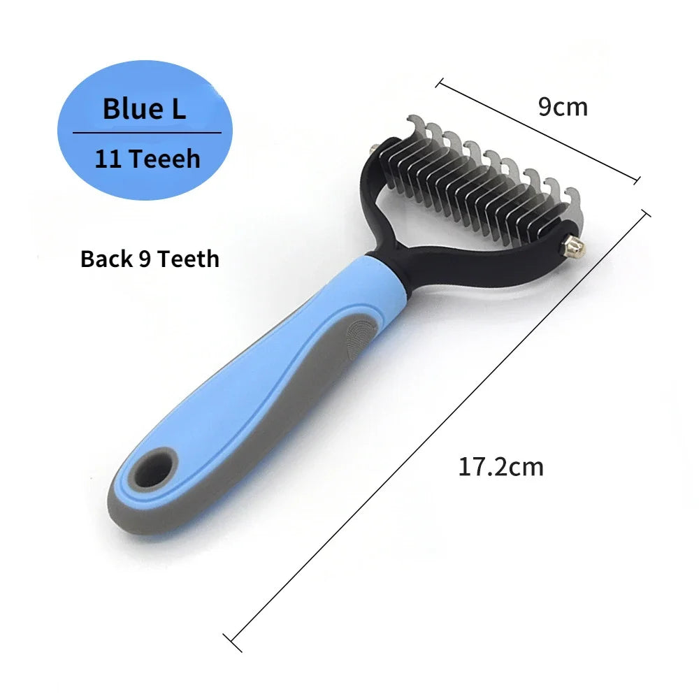 Professional Pet Deshedding Brush | Stainless Steel Dog & Cat Hair Remover Comb