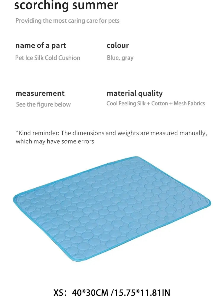 Summer Cooling Pet Ice Mat for Dogs and Cats | Breathable Sofa Bed Cooling Sleeping Pad