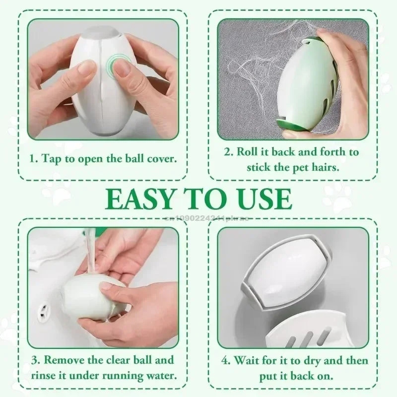 Reusable Pet Hair Remover Roller Ball – Washable Gel Lint Cleaner for Clothes, Sofa & Pet Hair