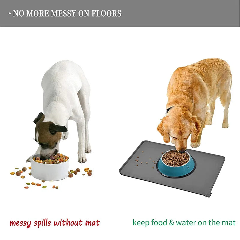 Silicone Pet Feeding Mat – Waterproof Non-Slip Dog & Cat Food Bowl Placemat