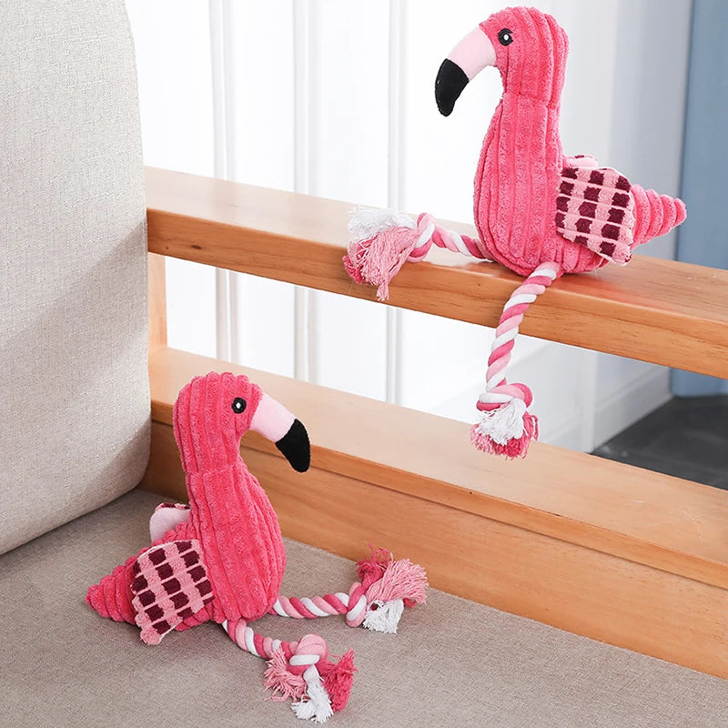 Animal Shape Squeaky Plush Dog Toy – Bite Resistant Corduroy Chew Toy for Small and Large Dogs