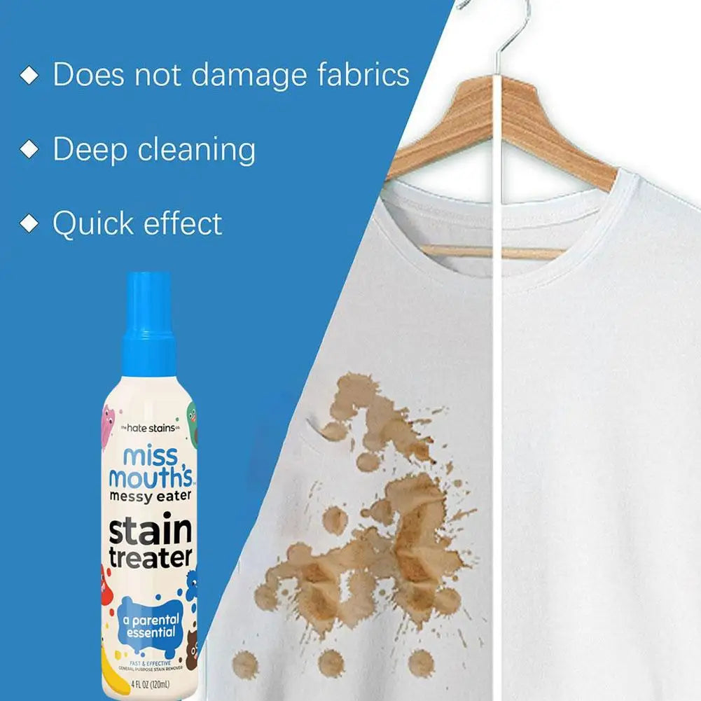 Portable Stain Remover Spray for Laundry and Fabric – Oil, Food, Pet and Candle Stain Cleaner 120ml