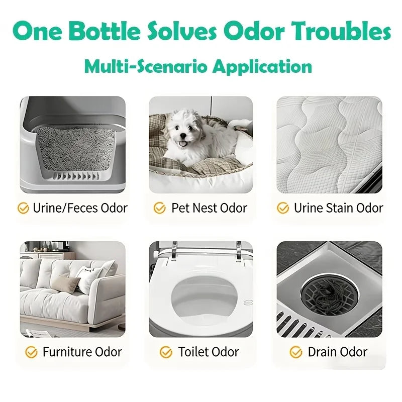 Pet Urine Odor Remover Spray 200ml – Pet-Safe Odor Eliminator & Deodorizer for Dogs, Cats, Carpets & Furniture