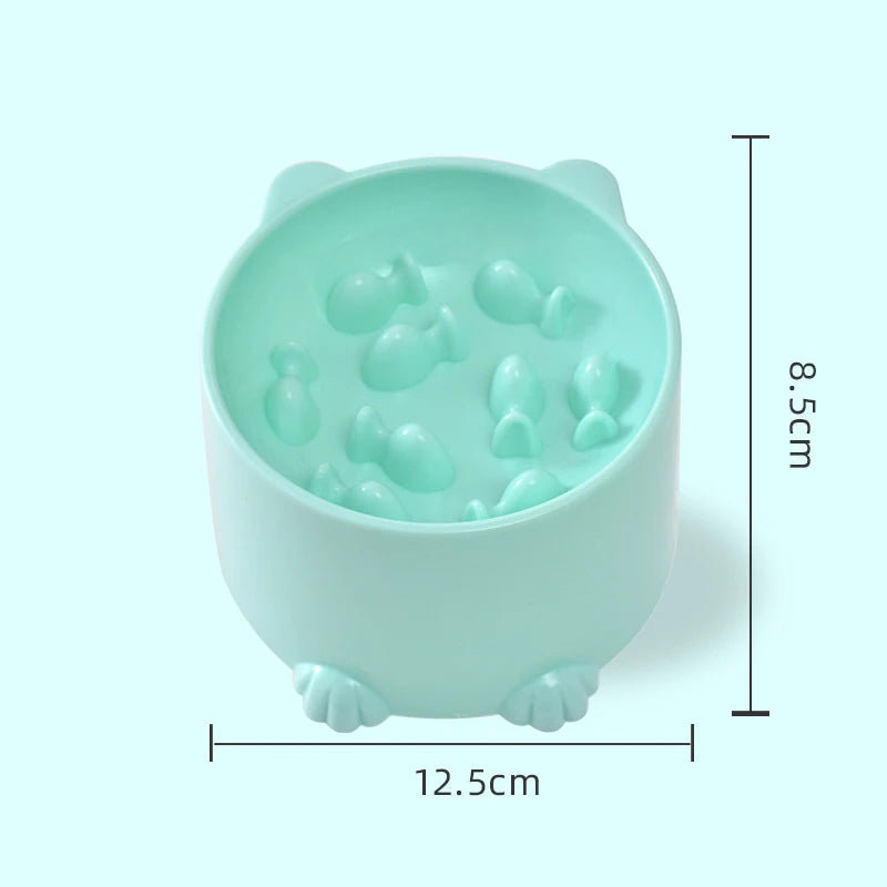 Cat Slow Feeder Bowl – Anti-Choking Neck Protection Feeding Dish for Cats & Small Dogs