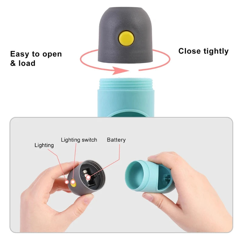 LED Dog Poop Bag Dispenser with Light – Portable Pet Waste Bag Holder