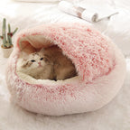 Warm Plush Cat Cave Bed with Cover – Cozy Round Pet Nest for Small Dogs & Kittens