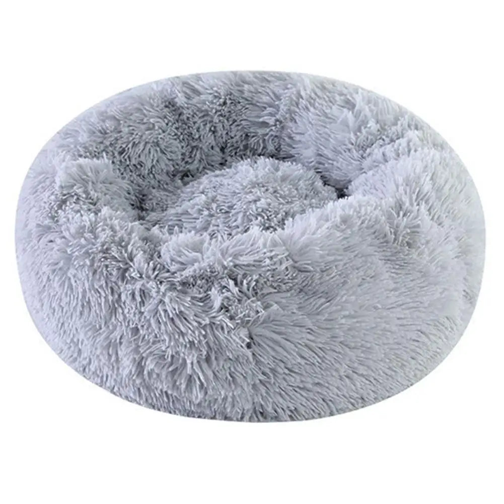Warm Faux Fur Calming Donut Pet Bed for Cats & Small Dogs – Washable Plush Sleeping Cushion