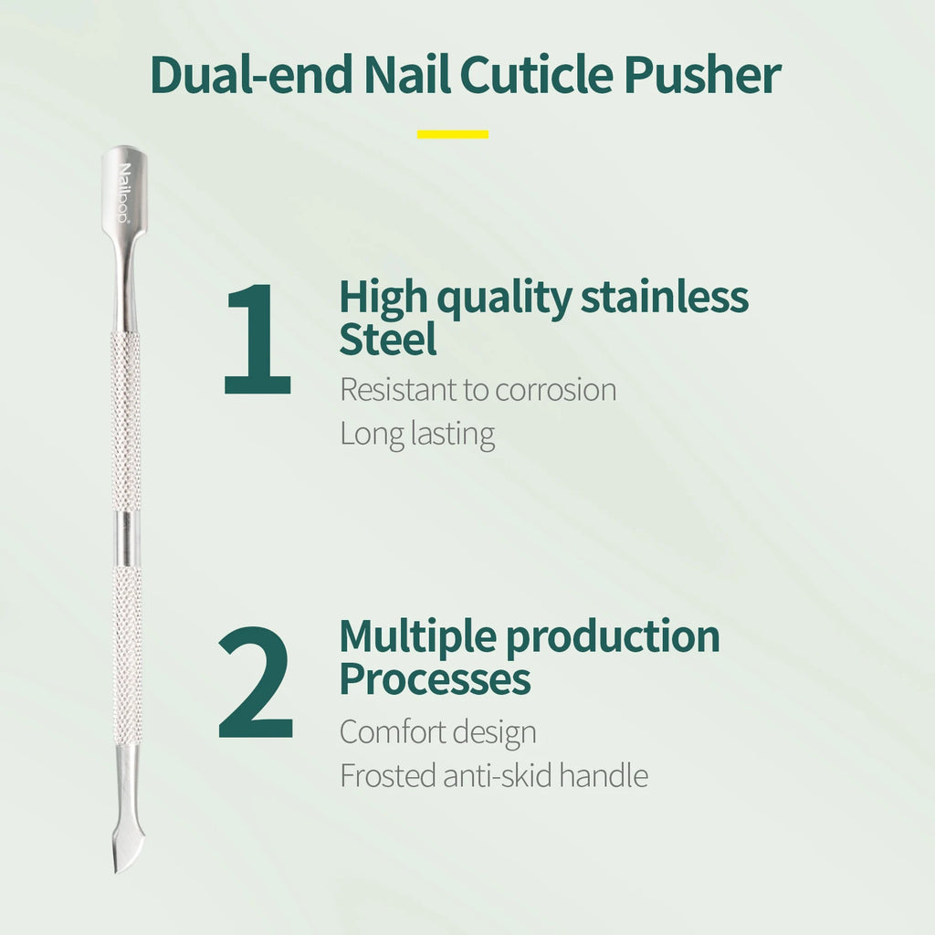 Nailpop Stainless Steel Cuticle Pusher Tool – Professional Nail Cleaner for Manicure & Pedicure, Nail Care & Dead Skin Remover Kit (NT-001-C)
