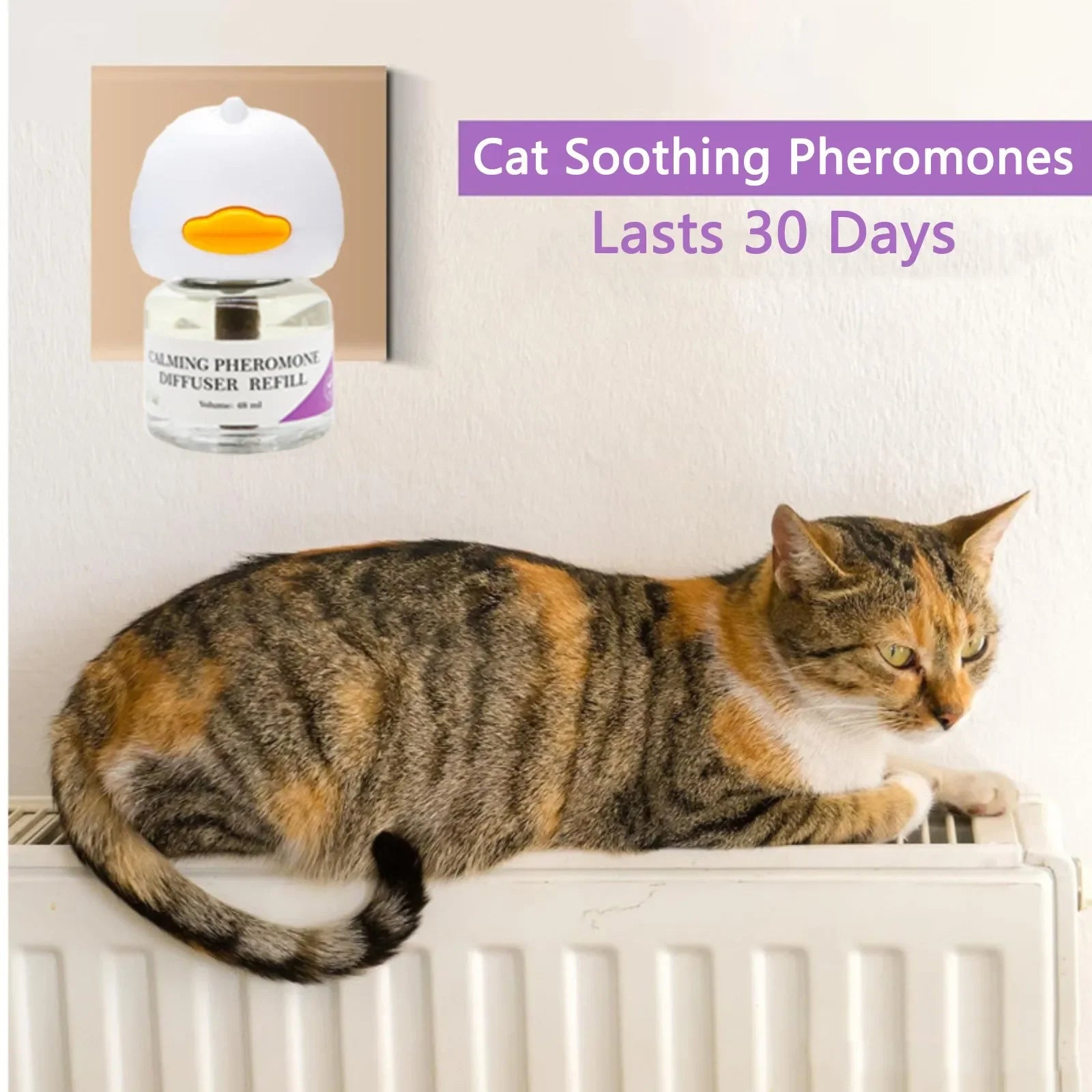 Cat Pheromone Plug-In Diffuser Kit with 30-Day Refill | Calming Stress Relief and Relaxation for Indoor Cats