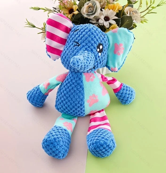 Pet Plush Puzzle Toy – Cute Animal Squeaky Chew & Teeth Cleaning Toy for Dogs & Cats