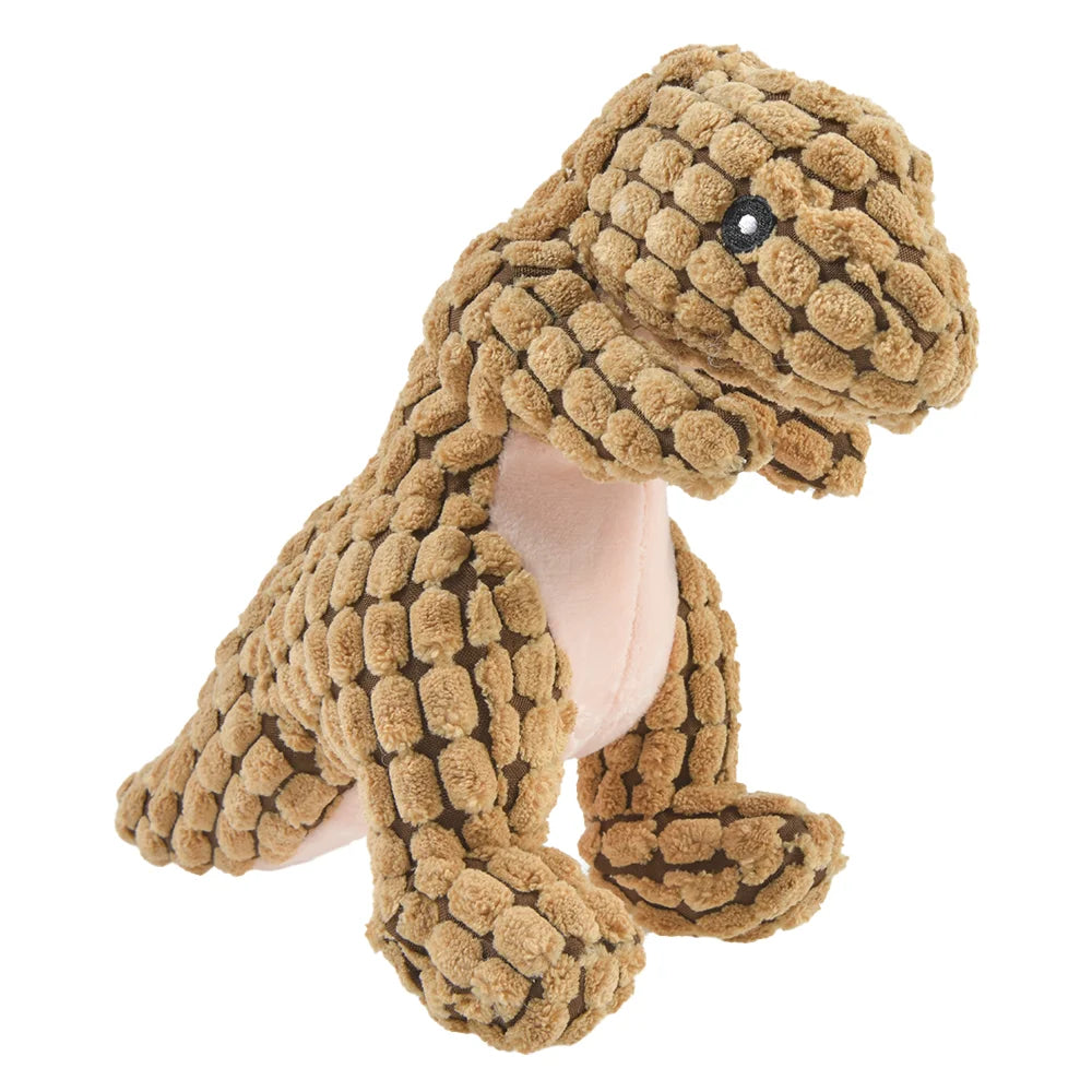 Plush Dinosaur Dog Toy with Squeaker – Interactive Chew Toy for Small Dogs & Cats