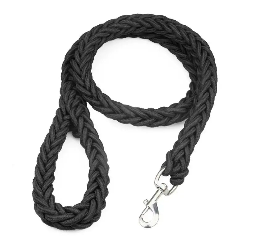 Large Dog Leash Nylon Braided Traction Rope – Heavy Duty Walking Lead for Bulldog, Rottweiler and Hound Dogs