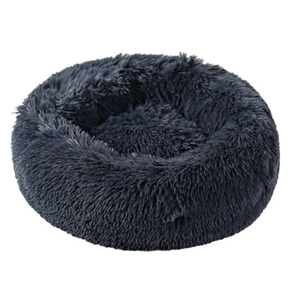 Warm Faux Fur Calming Donut Pet Bed for Cats & Small Dogs – Washable Plush Sleeping Cushion
