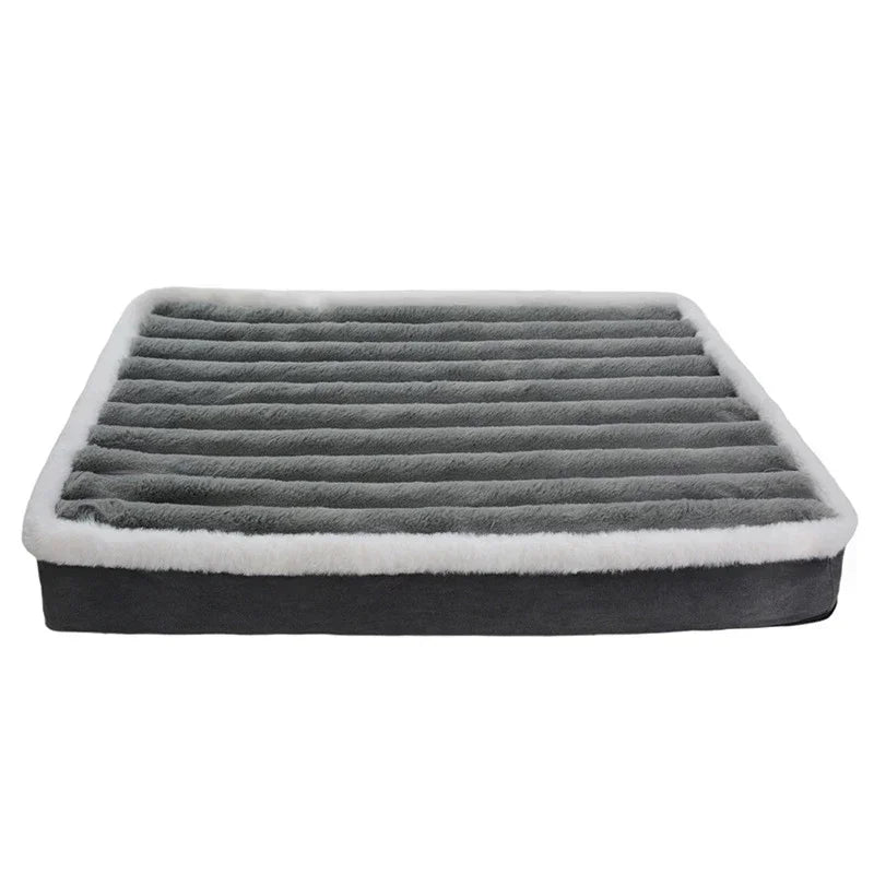 Washable Memory Foam Dog & Cat Bed Mat – Calming Pet Mattress with Removable Cover & Non-Slip Bottom