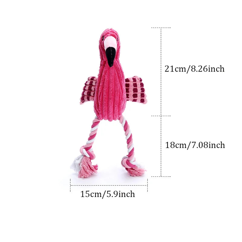 Animal Shape Squeaky Plush Dog Toy – Bite Resistant Corduroy Chew Toy for Small and Large Dogs