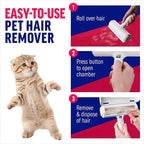 Self-Cleaning Pet Hair Remover Roller – Reusable Dog & Cat Fur Lint Brush