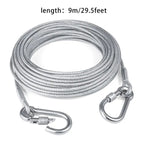 Double-Headed Dog Tie Out Cable Leash – Heavy Duty Steel Wire Outdoor Training Traction Rope