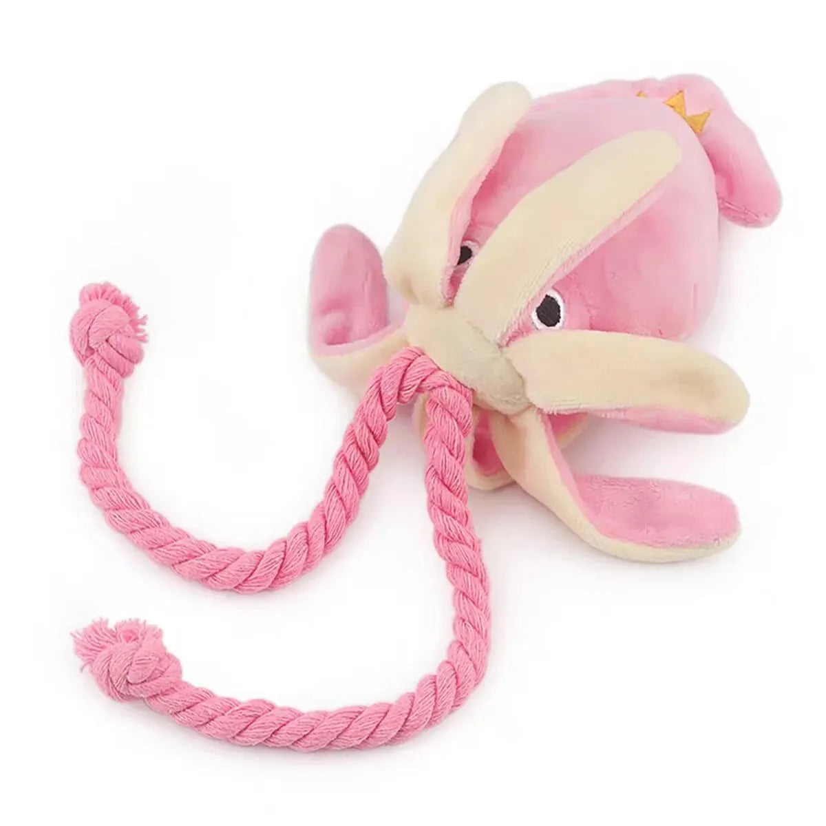Octopus Plush Rope Dog Toy – Bite Resistant Interactive Squeaky Chew Toy for Small Medium Large Dogs
