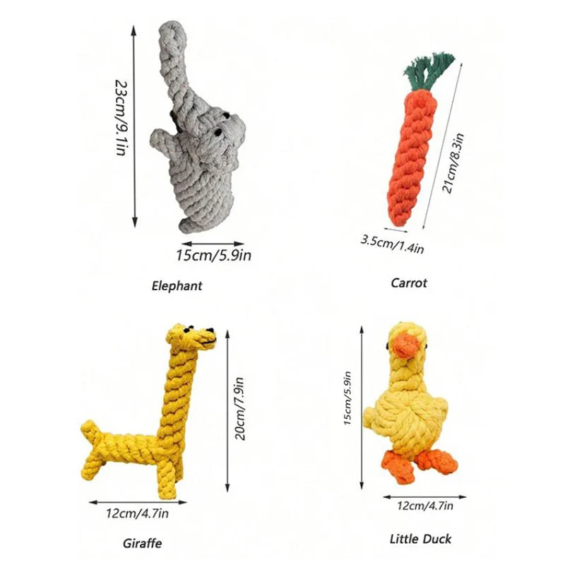 Hand-Woven Cotton Rope Knot Dog Toy – Bite Resistant Teeth Cleaning Chew Toy for Small and Medium Dogs