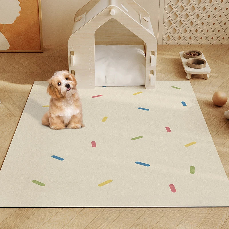 Cute Cartoon Waterproof Pet Floor Mat – PVC Anti-Scratch Dog & Cat Rug