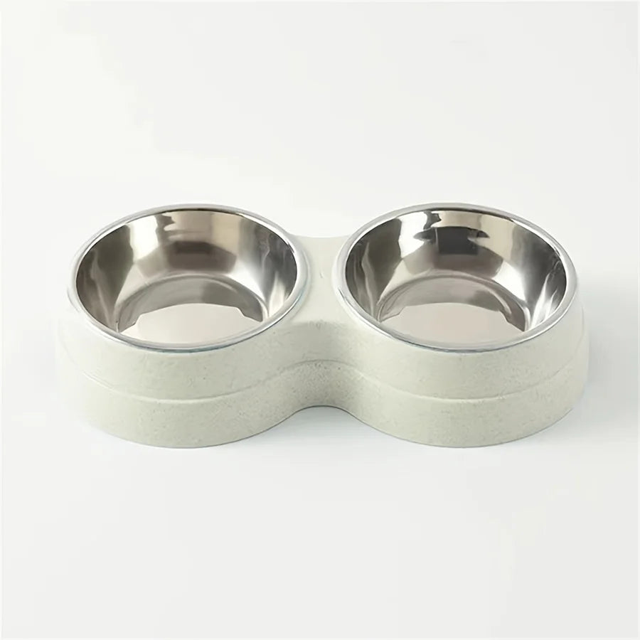 Double Stainless Steel Pet Bowls with Non-Slip Base (Food & Water)